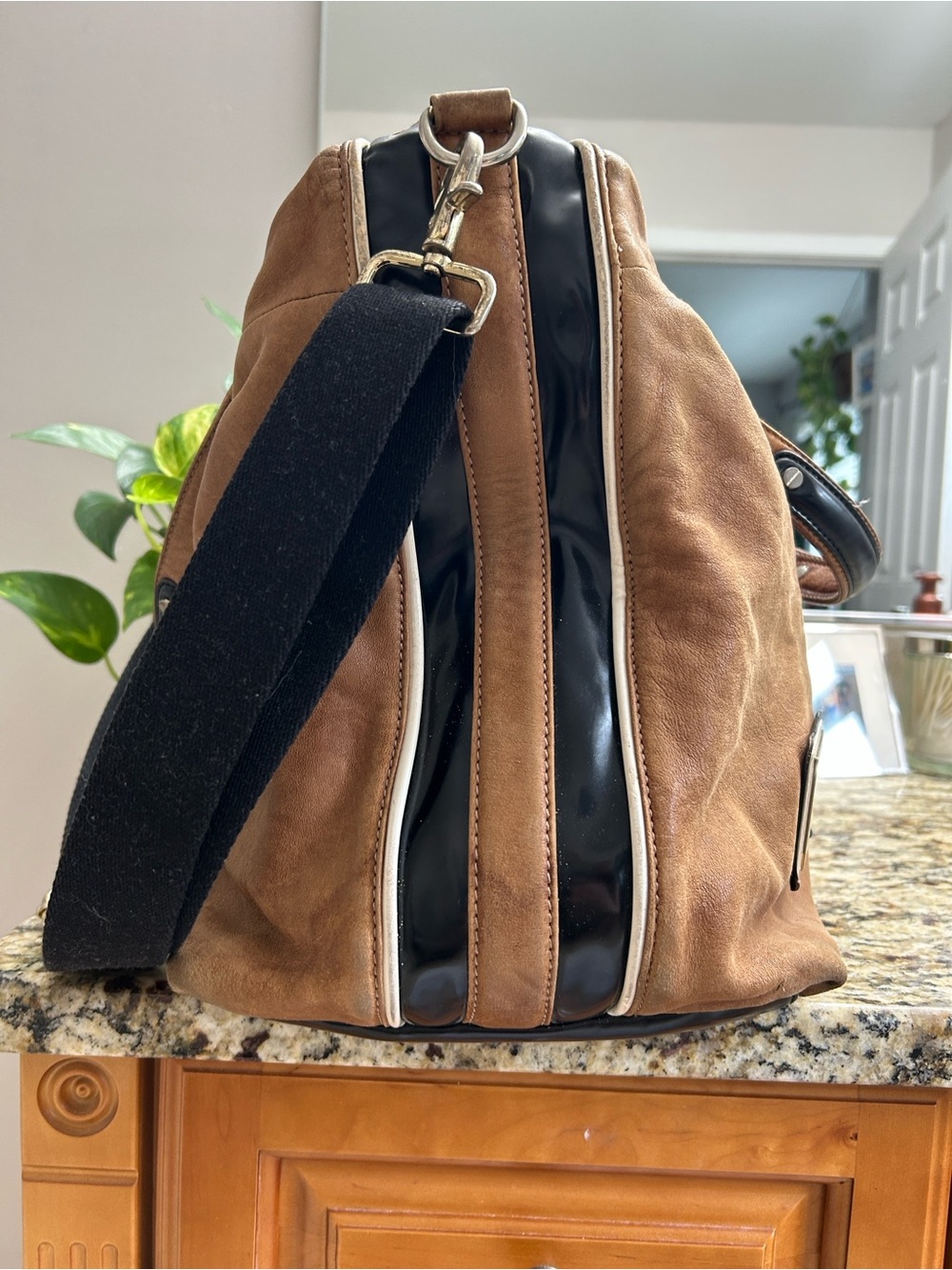 L.A.M.B Genuine Leather Brown Shoulder Bag - Picture 4 of 14
